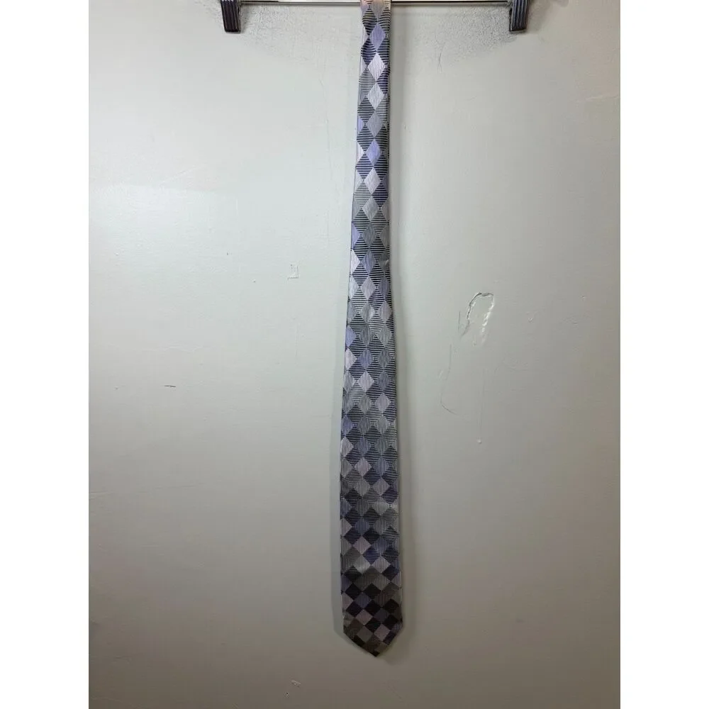 Ted Baker London Geometric Silk Tie Adjustable Necktie Designer Men’s Multicolor